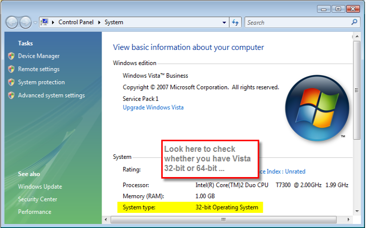 How To Check 32 Or 64 Bit Vista